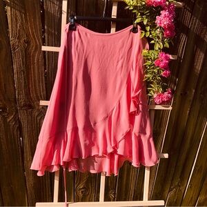 ANTHRO Odille 💯 silk ruffle wrap skirt, size 6